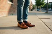 Handmade Tassel Moccasin Classic Tan Slip On Full Grain Leather Men's Dress Shoes