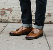 Handmade Men's Brown Moccasin Loafers