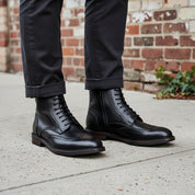 Handmade Wingtip Prestige Lace Up Full Grain Leather Men's Boots