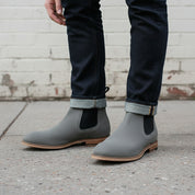 Handmade Men's Gray Suede Chelsea Ankle Boots