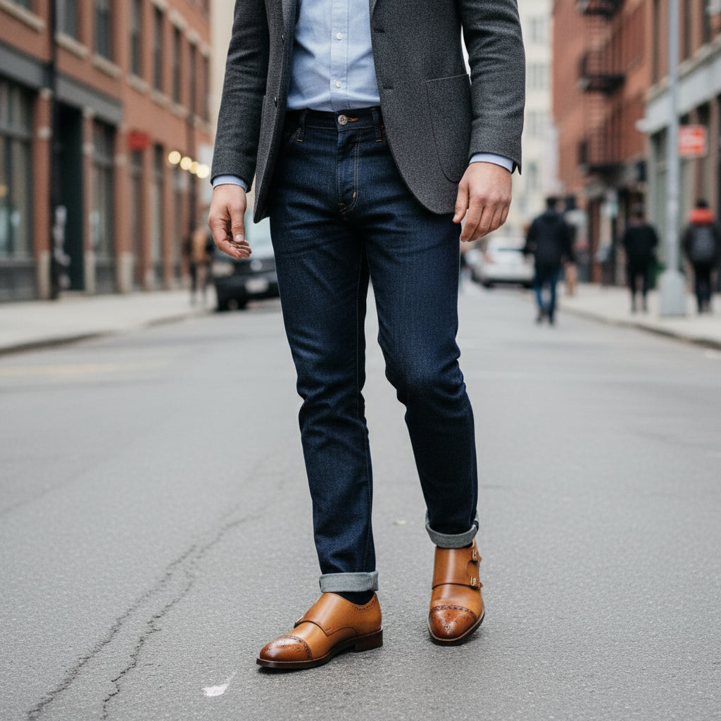 Handmade Men's Leather Double Monk Strap Shoes