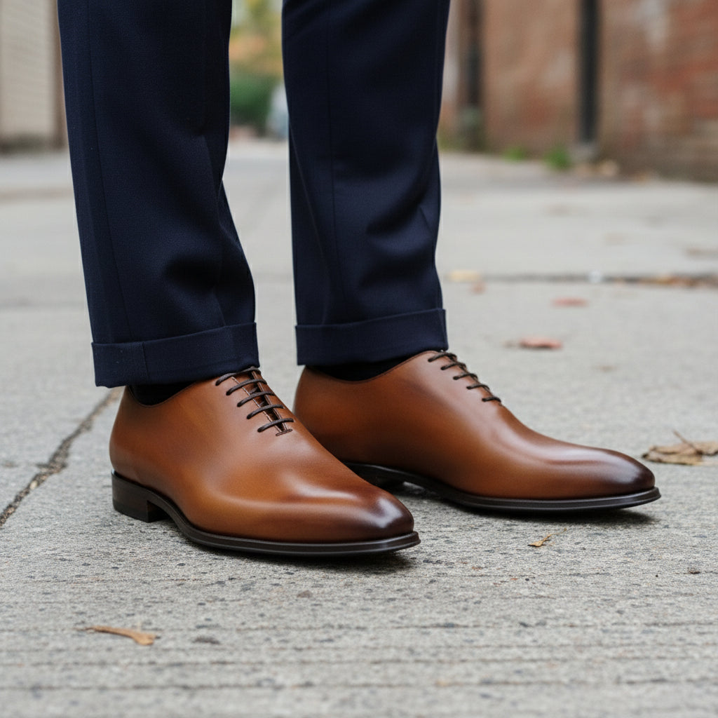 Handcrafted Men's Brown Oxford Dress Shoes