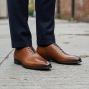 Handcrafted Men's Brown Oxford Dress Shoes