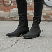 Men's Dark Gray Suede Zipper Ankle Boots
