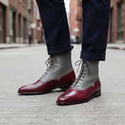 Handmade Men's Two Tone Ankle Boots