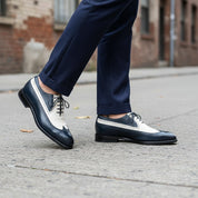 Handcrafted Two-tone Wingtip Leather Shoes