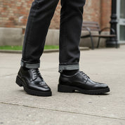 Men's Handcrafted Black Wingtip Brogue Shoes