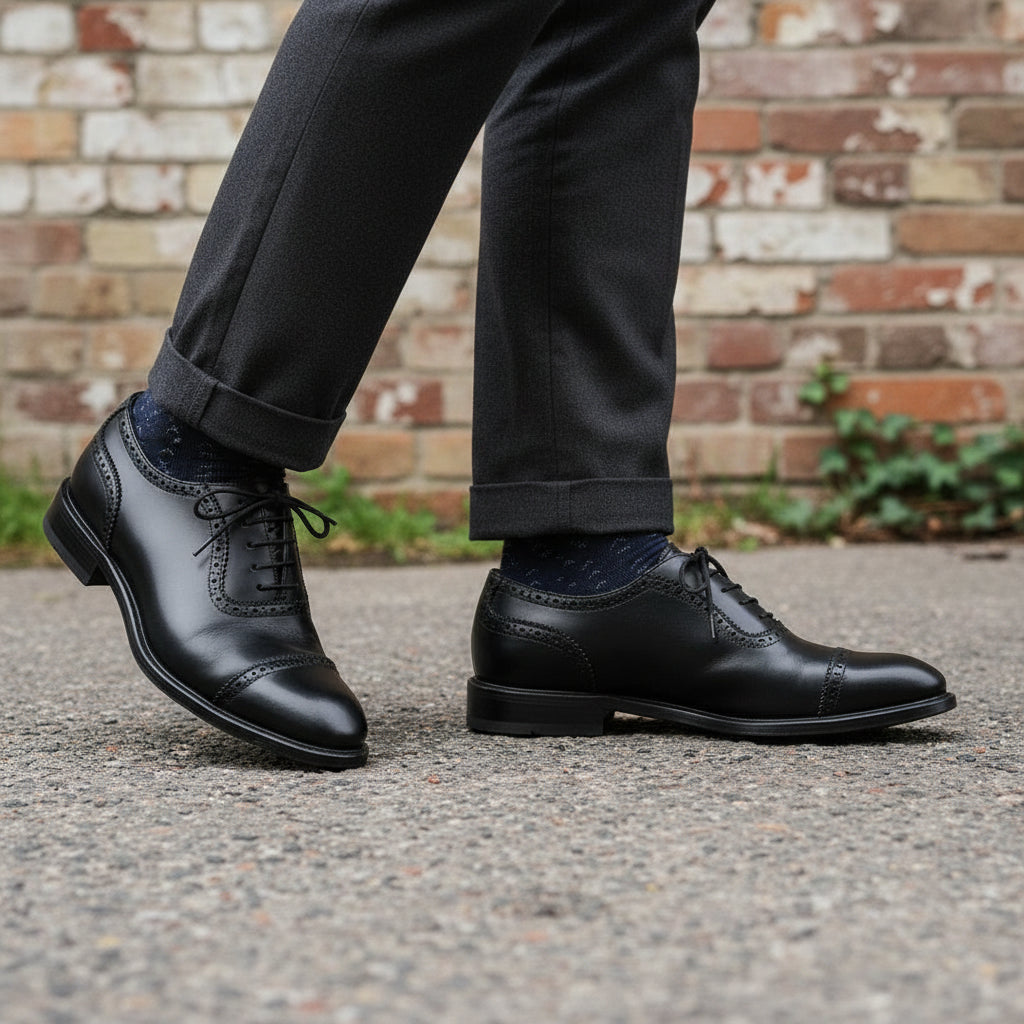 Handcrafted Men's Cow Leather Brogue Shoes