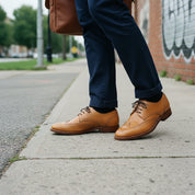 Handmade Men's Genuine Leather Derby Shoes