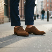 Handmade Brown Suede Men's Oxford Shoes