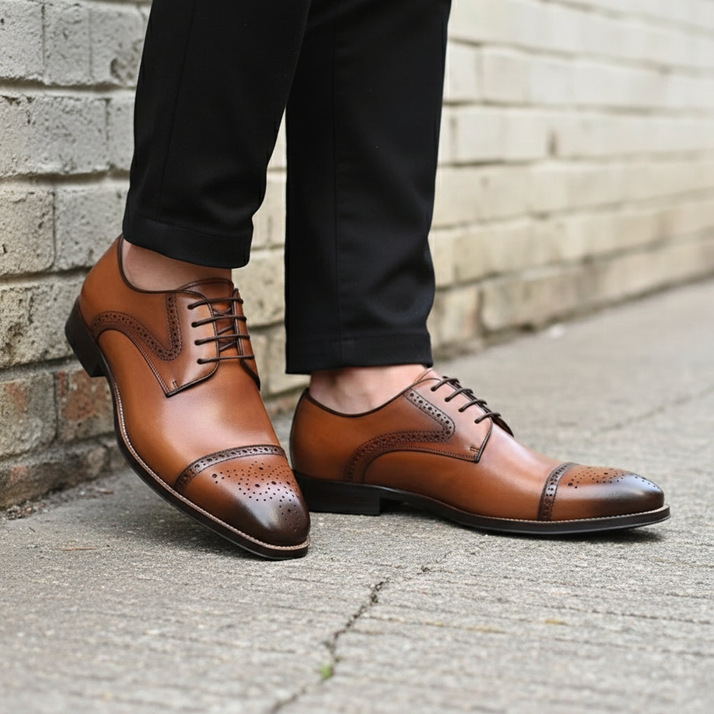 Men's Handmade Leather Brogue Dress Shoes