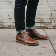 Handmade Men's Antique Brown Leather Chukka Boots