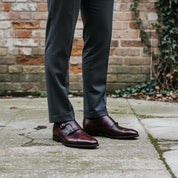 Handmade Brown Double Buckle Oxford Dress Shoes
