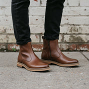 Men's Brown Leather Ankle Boots for Versatile Wear