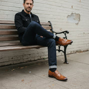Men's Brown Plain-Toe Leather Moccasins — Dunley — Dunley