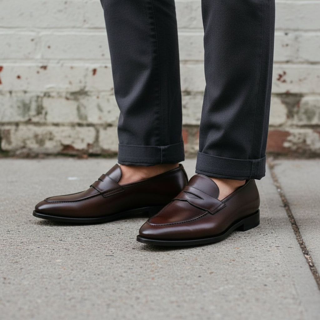 Handcrafted Leather Slip-on Moccasins, Dress shoes shoes for men