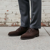 Handmade Suede Norwegian Toe Derby Shoes for men