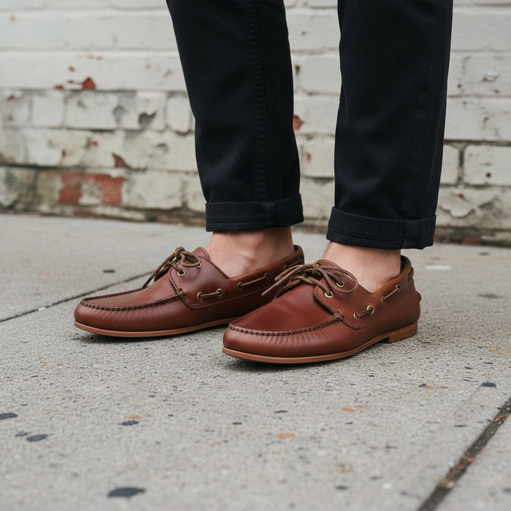 Handcrafted Full Grain Leather Boat Shoes for Men
