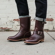 Men's Brown Full-Grain Leather Rider Boots
