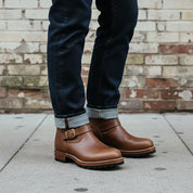 Handmade Mens Antique Brown Leather Biker Boots Men Leather Motorcycle Boot