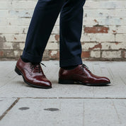 Handcrafted Men's Burgundy Alligator Leather Oxford Shoes