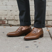 Men's Brown Leather Loafers