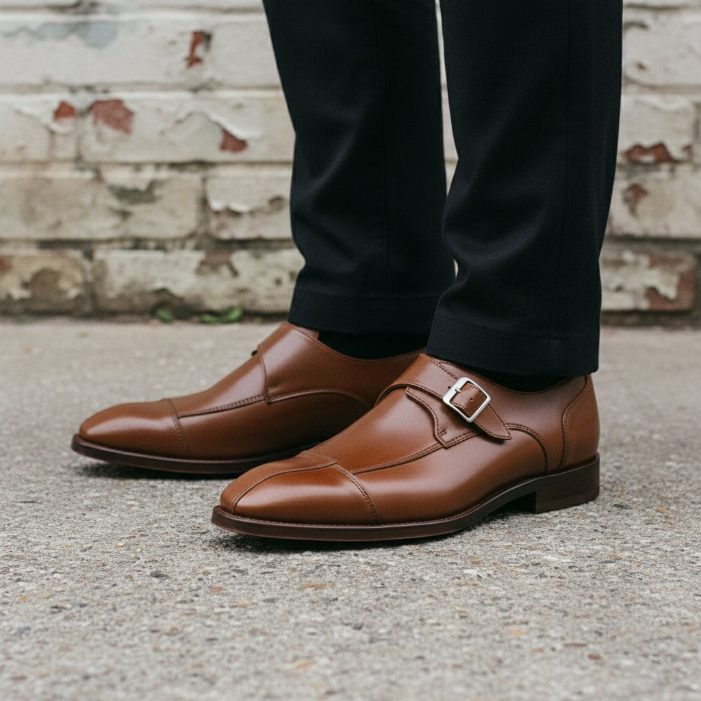 Men's Brown Leather Monks