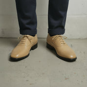 Men's Tan Cap-Toe Brogue Leather Oxfords — Sarsfield