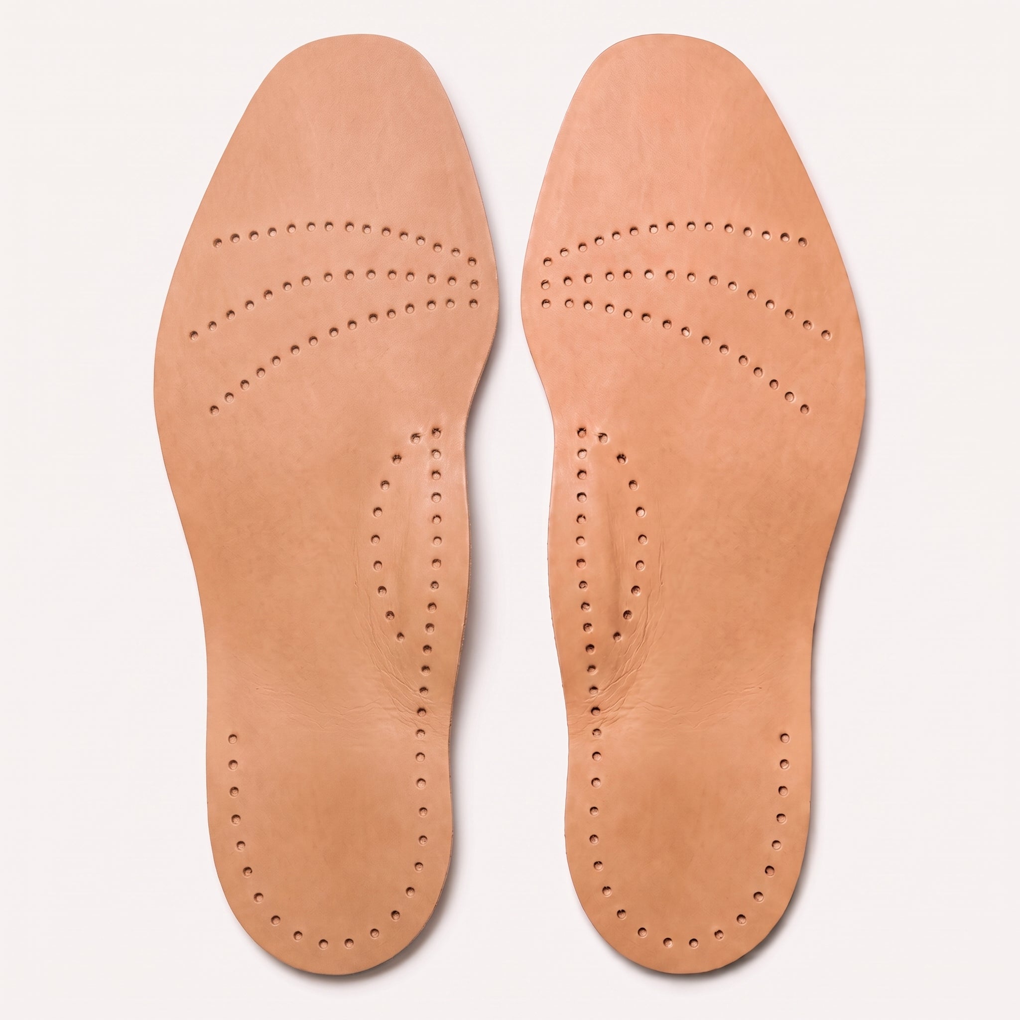 Light Brown Brogue-Perforated Full-Grain Leather Insoles — Hyde