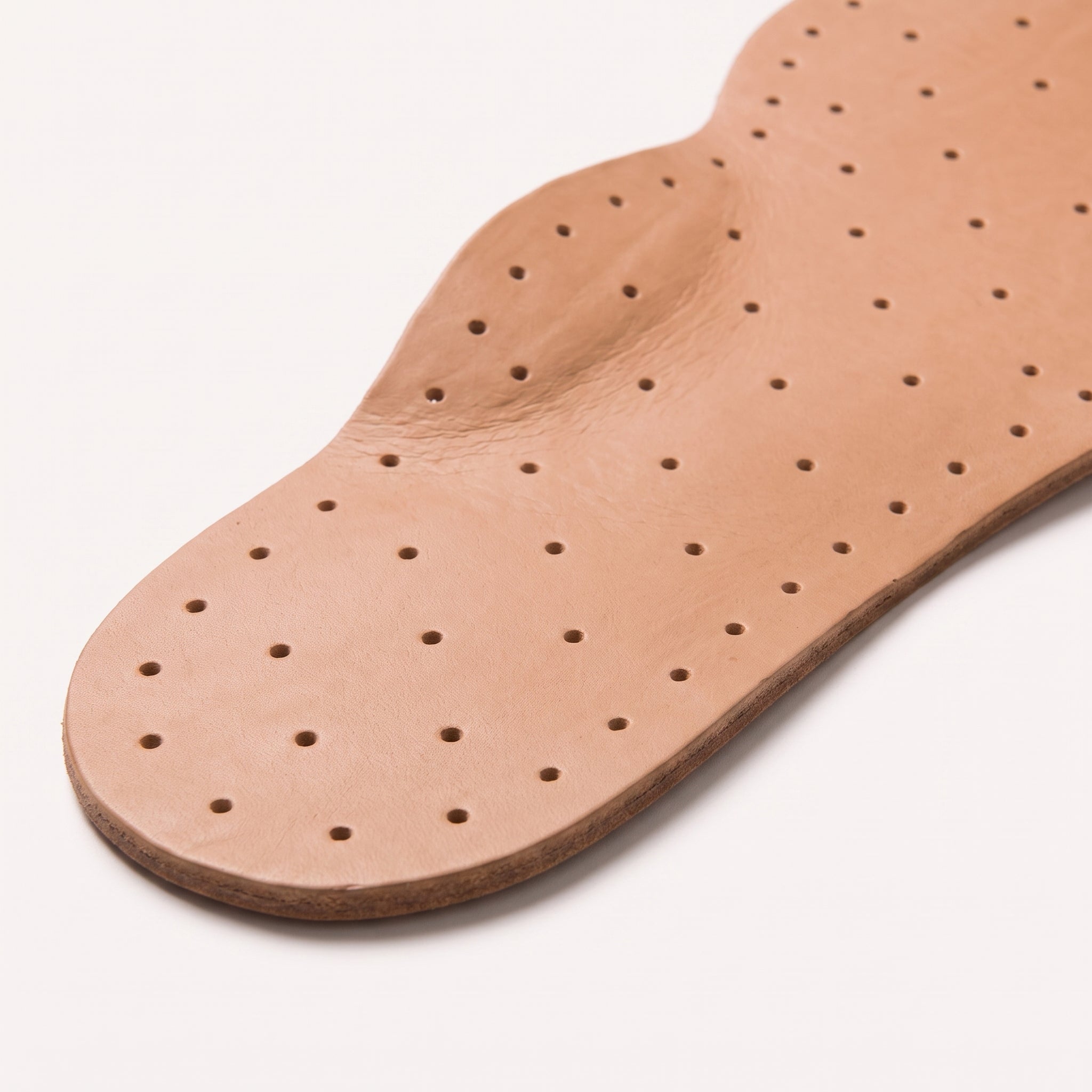 Light Brown Diamond-Punched Full-Grain Leather Insoles — Finham
