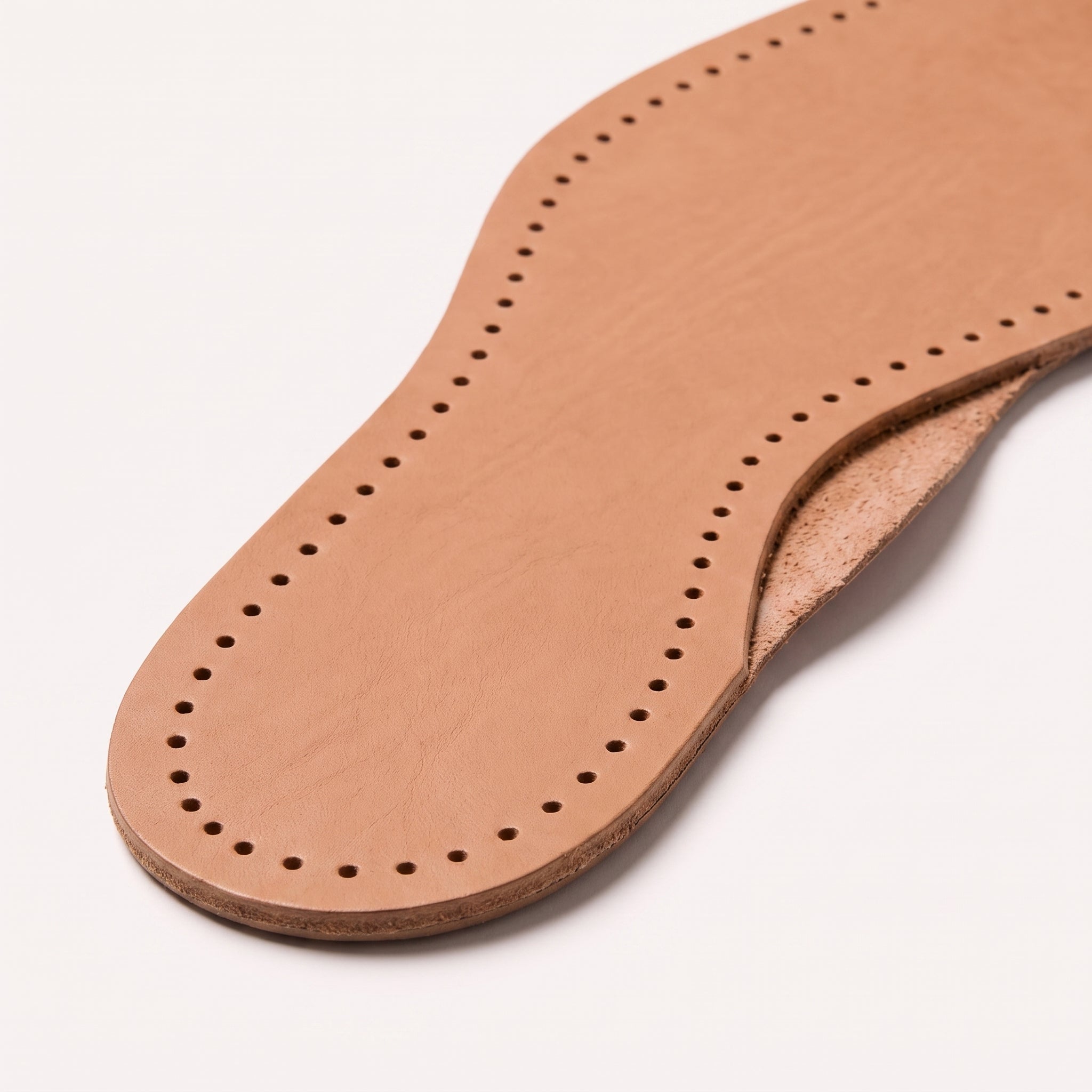 Light Brown Perimeter-Punched Full-Grain Leather Insoles — Aynesworth