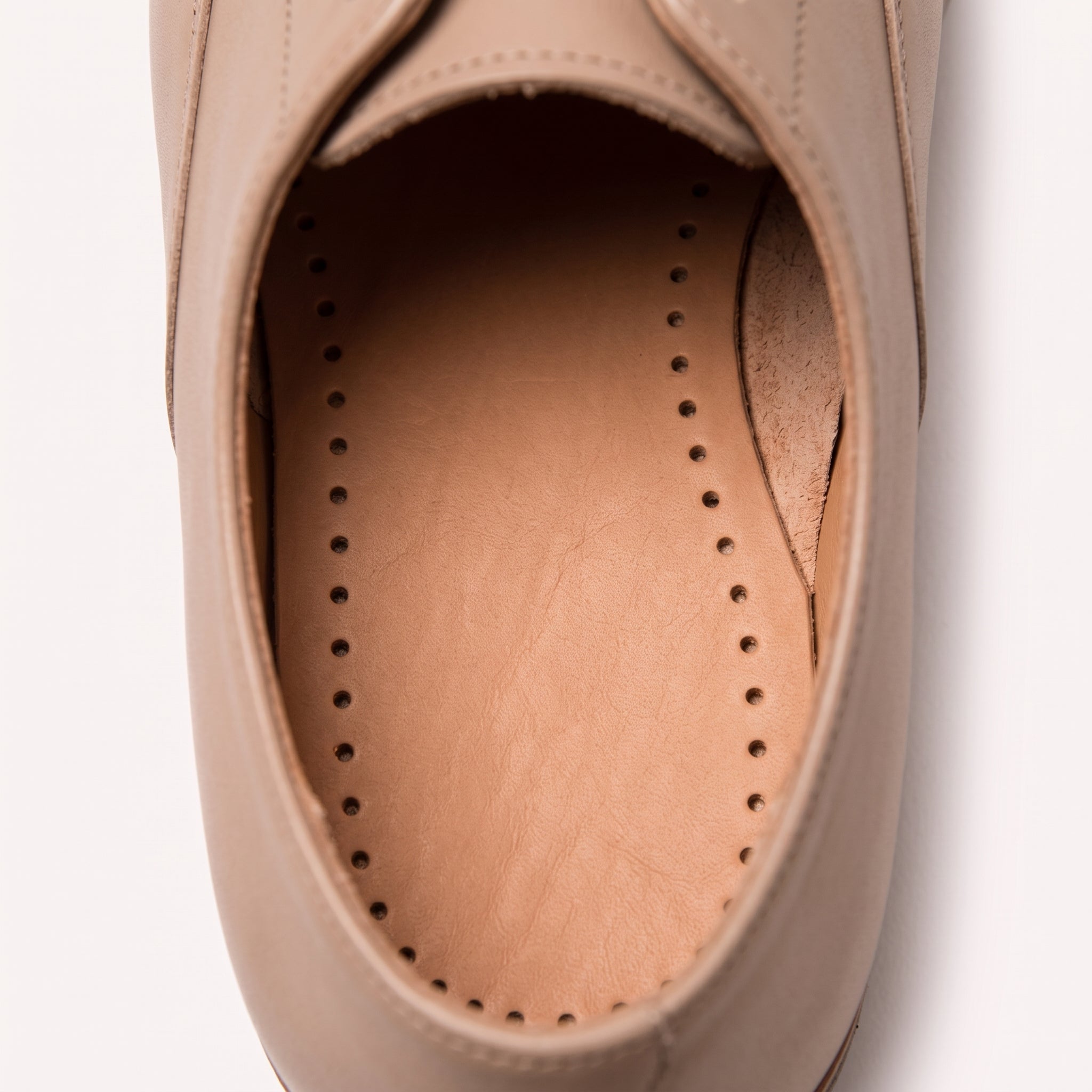 Light Brown Perimeter-Punched Full-Grain Leather Insoles — Aynesworth