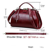 Handmade Full Grain Leather Crossbody Doctor Bag, Vintage Women’s Work Handbag