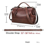 Full Grain Leather Work Handbag for Women with Lockable Frame