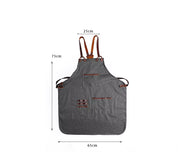 Handmade Adjustable Canvas Unisex Work Apron with Pockets