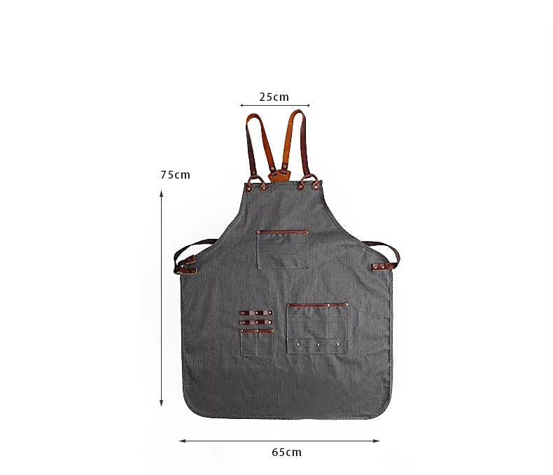 Handmade Adjustable Canvas Unisex Work Apron with Pockets