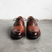 Made to order Tan brown Oxford dress shoes Men genuine leather formal shoes - front-view