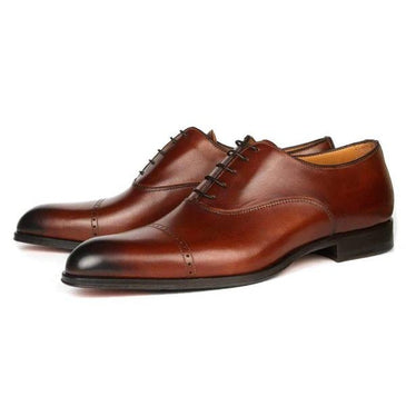 Made to order Tan brown Oxford dress shoes Men genuine leather formal