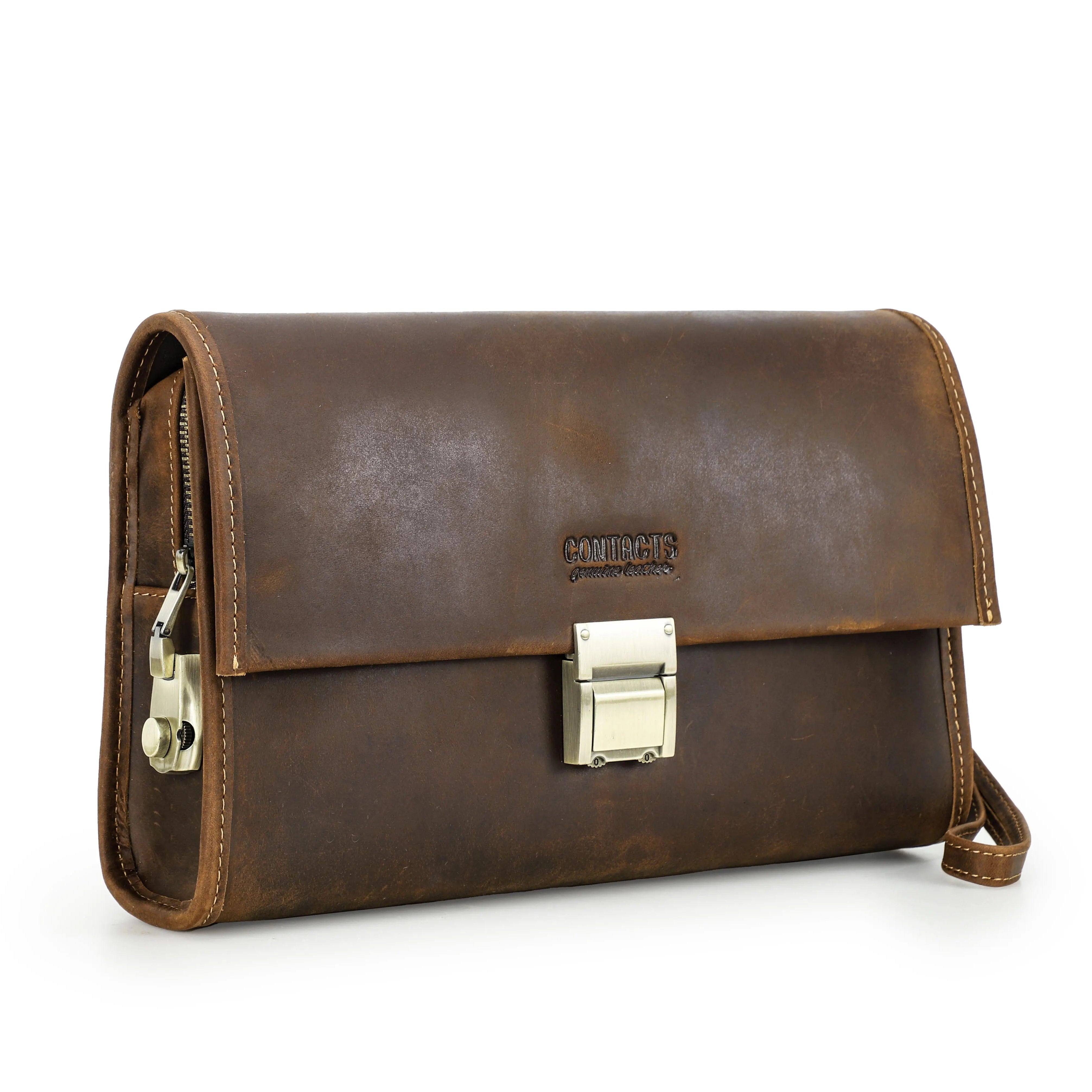 Men's Leather Anti-Theft Clutch Bag, Stylish Large Capacity Clutch