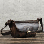 Unisex Retro Leather Crossbody Bag – Fits 8.3" iPad