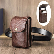 Men’s Leather Utility Waist Pouch – Phone & Passport Belt Holster