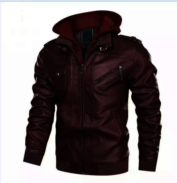 Maroon Leather Fashion Jacket for Men, Winter Leather Apparel