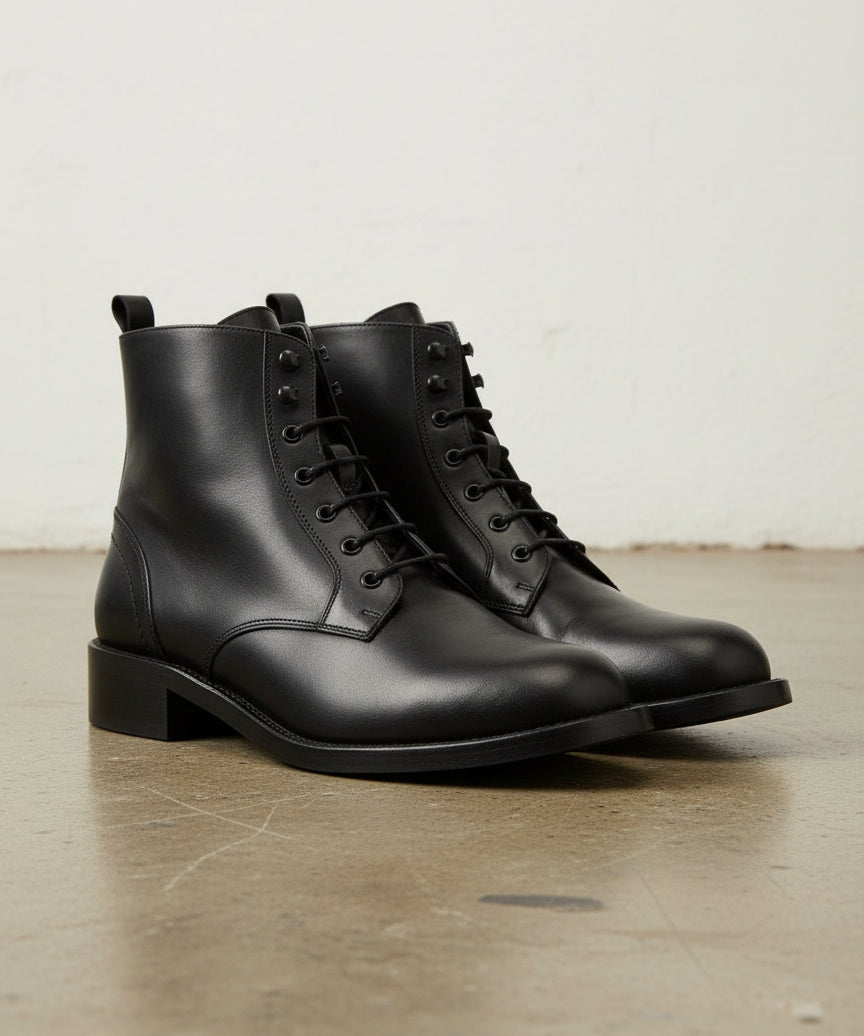 Men Black Ankle Boots, Black Style Ankle Boots, Boots - angle-view-showing-depth