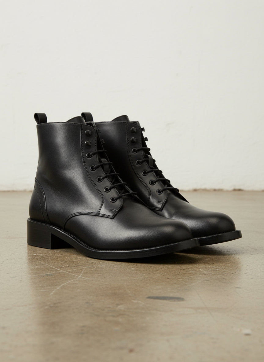 Men Black Ankle Boots, Black Style Ankle Boots, Boots - angle-view-showing-depth