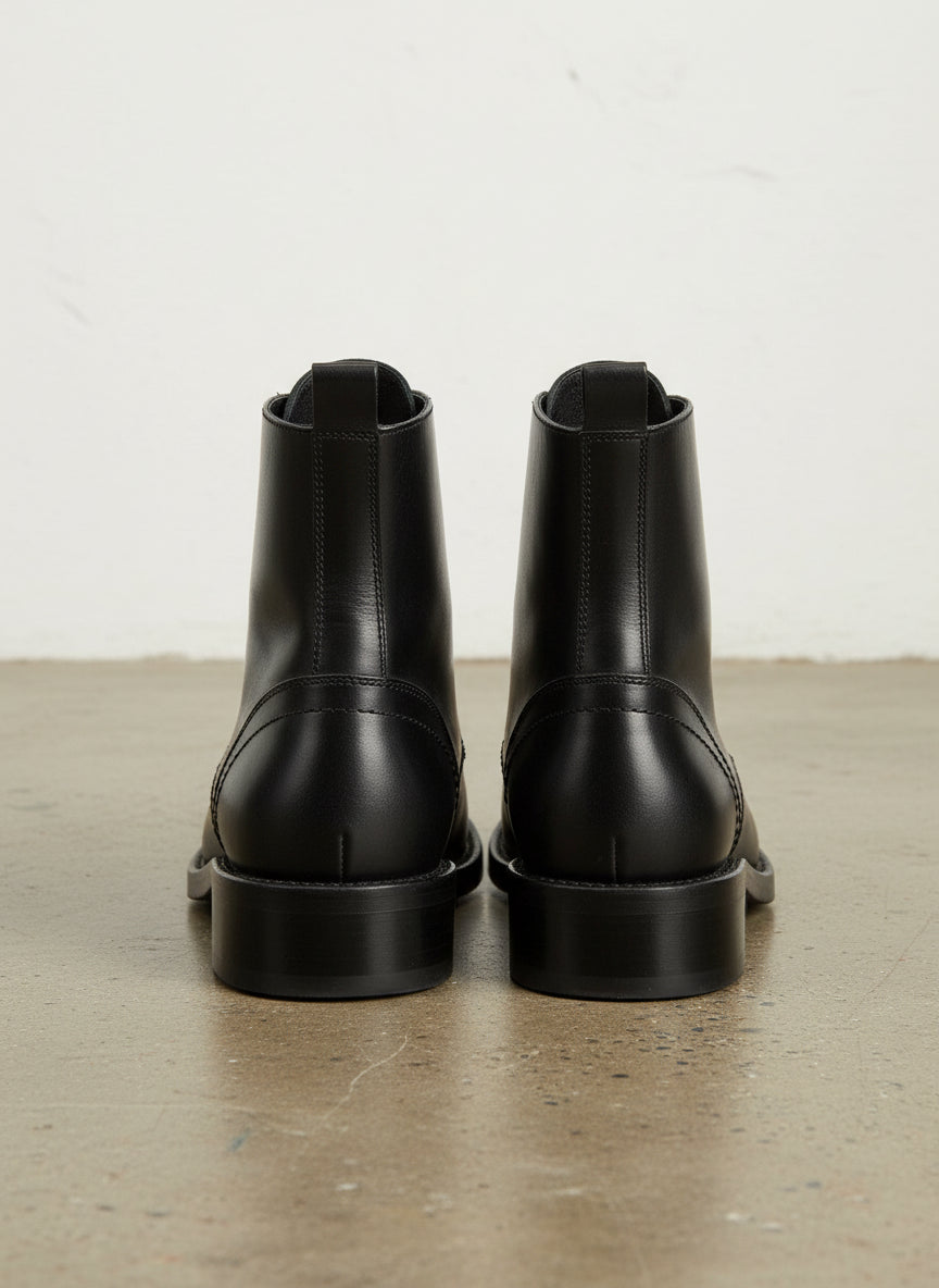 Men Black Ankle Boots, Black Style Ankle Boots, Boots - back-view