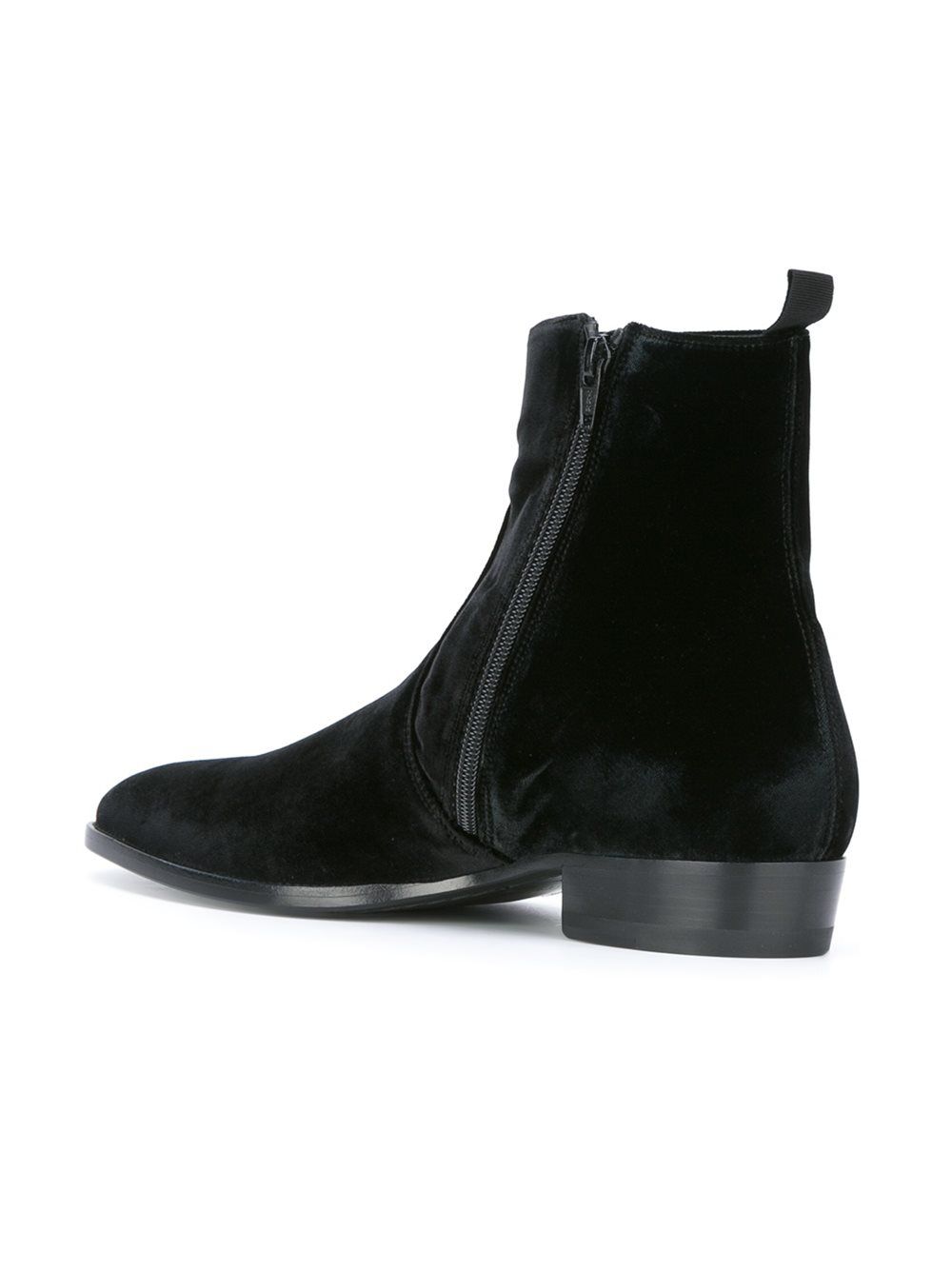 Men's Black Suede Ankle Dress Boots with Side Zip Closure US 8 / Black / D - Standard Men's Black Suede Ankle Dress Boots with Side Zip Closure US 8 / Black / D - Standard