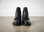 Men Black Combat Boots, Boots, Wing Tip Ankle Boots - front-view