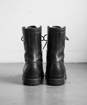 Men Black Combat Boots, Style Leather Boots, Army Boot - back-view