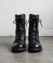 Men Black Combat Boots, Style Leather Boots, Army Boot - front-view