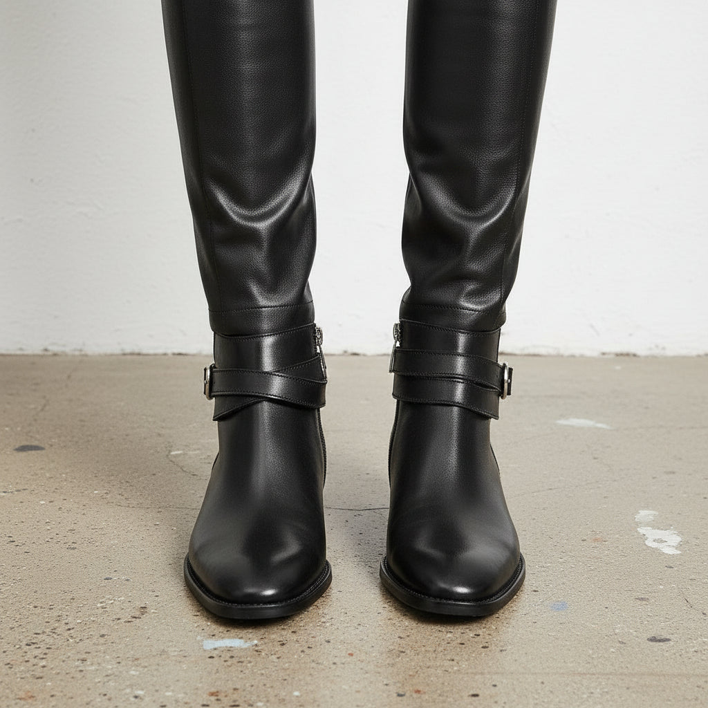 Men Black Jodhpurs Boots, Black Ankle Boots, Mens Fashion Boots